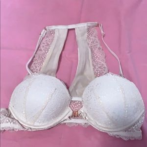 VS pink lace push-up bra